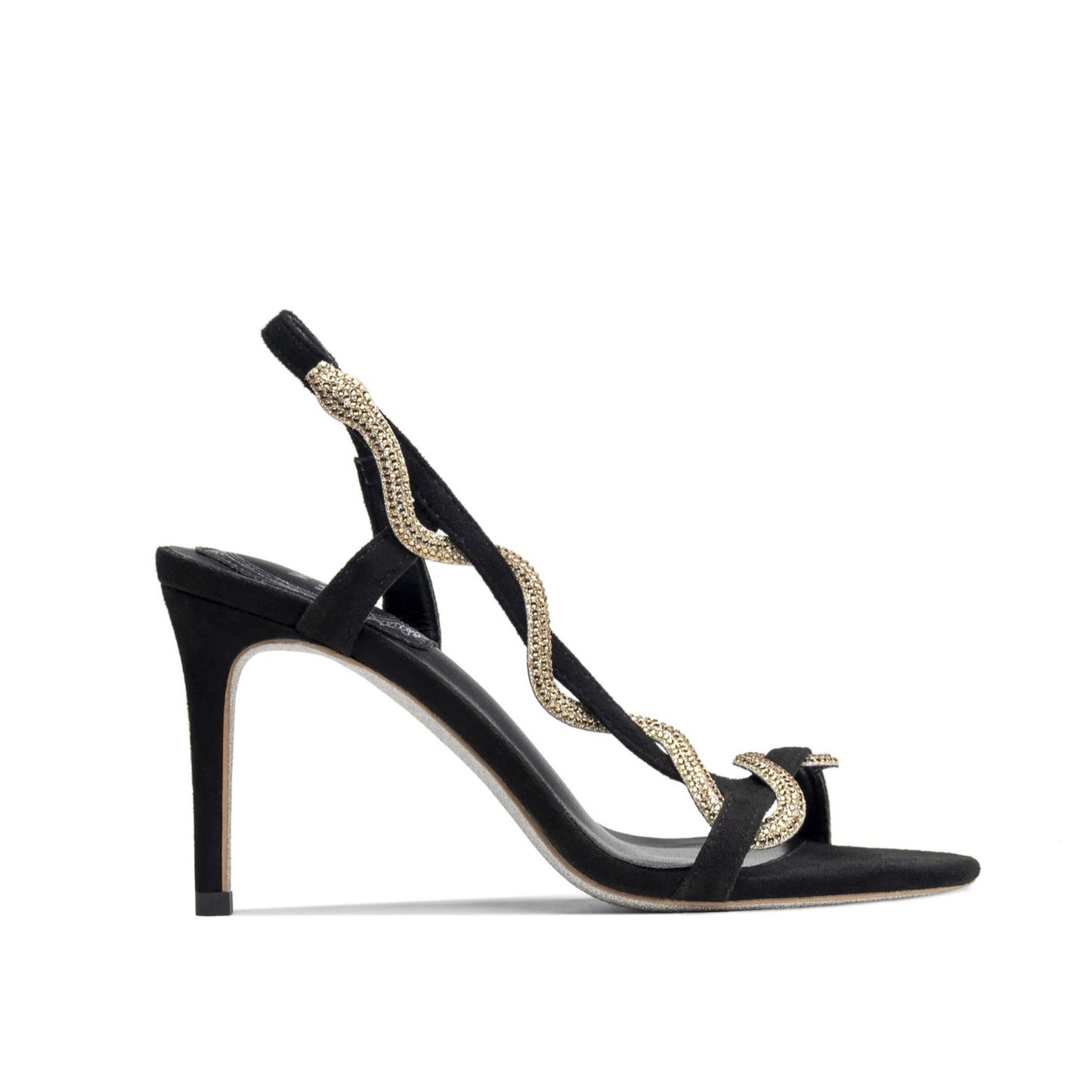 Women's Summer Beautiful Dignified Rhinestone Snake-shaped Open High Heeled Sandals