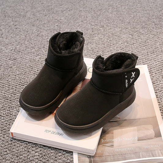 Fleece-lined Thick Cotton Short Winter Medium Boots