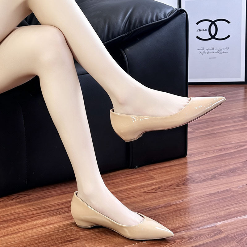 Fashionable High-grade Pointed Plus Size Low-cut Pumps Red Bottom Women's Fashion Shoes