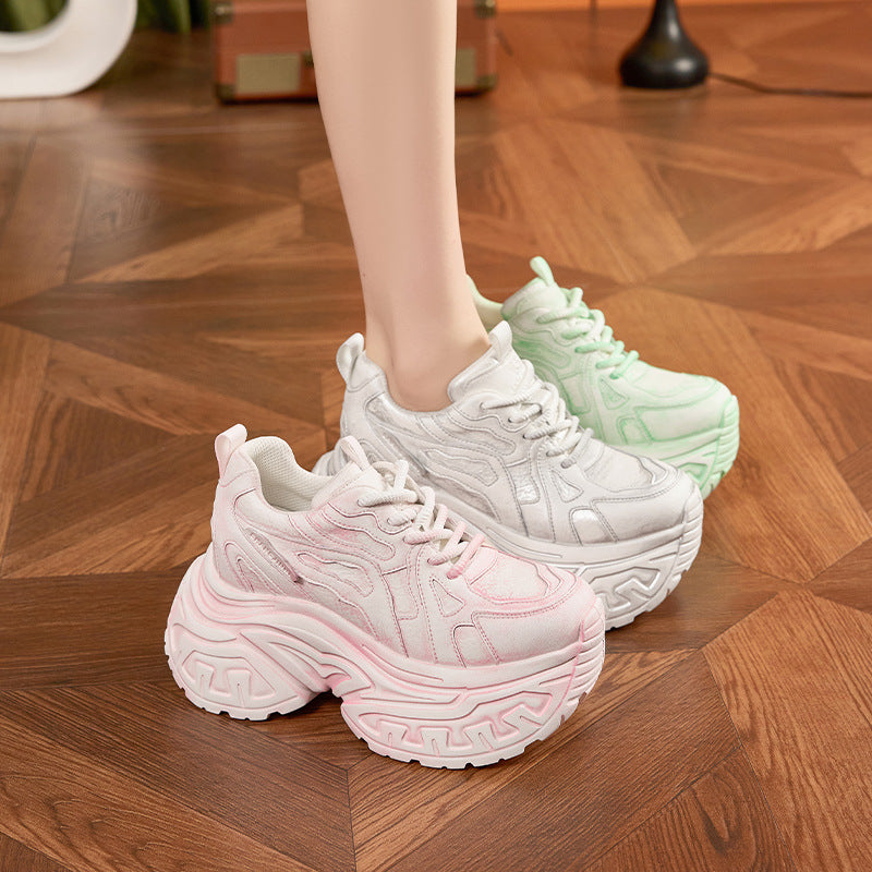 Women's Dad Spring Fashionable Retro Height Increasing Women's Shoes