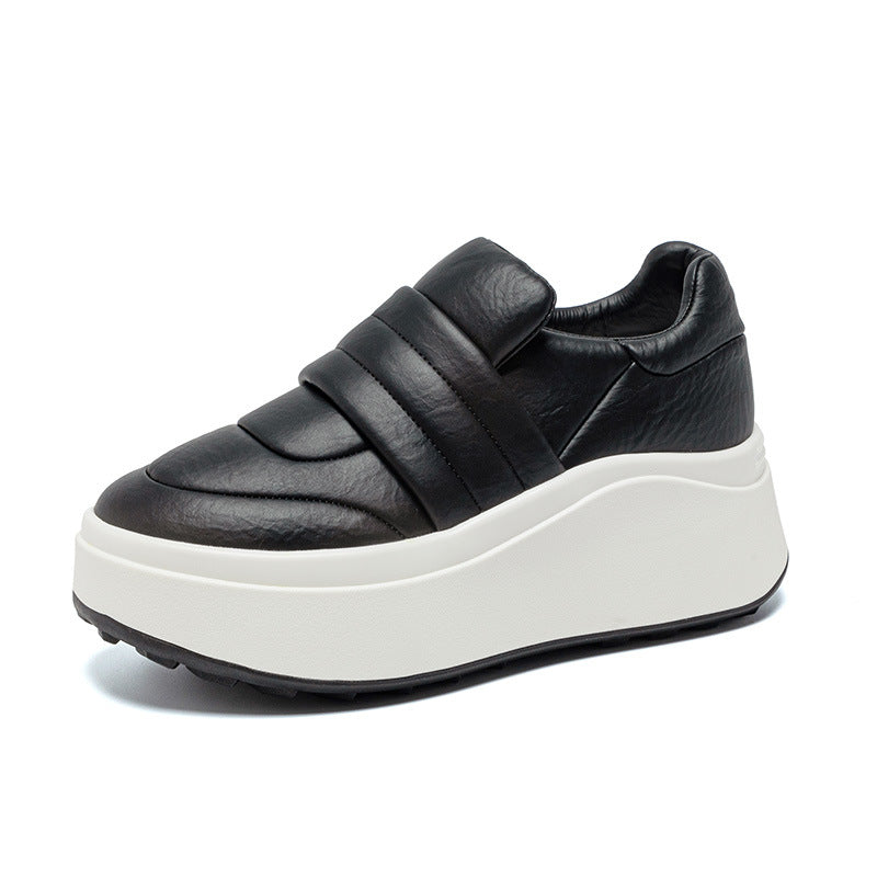 Women's Muffin Small Platform Lightweight Low Top Spring Hidden White Women's Sports Shoes