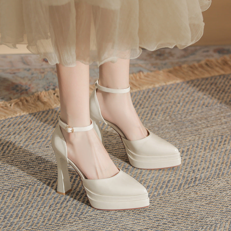 Women's Thick Hollow Waterproof Platform Super High Women's Fashion Shoes