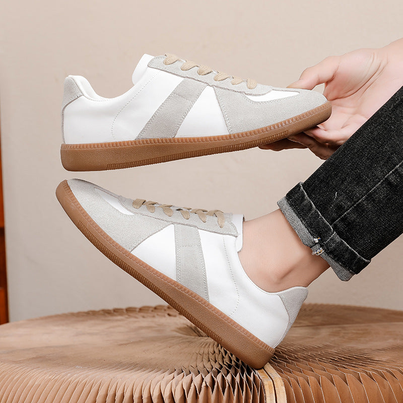 Women's & Men's Training Low Top Board Genuine Elevator White Sneakers