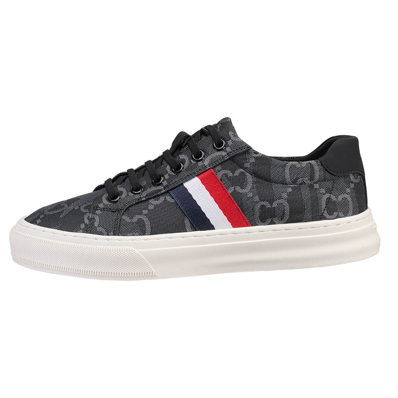 Men's Style Breathable Plaid No Lace Low Men's Canvas Shoes