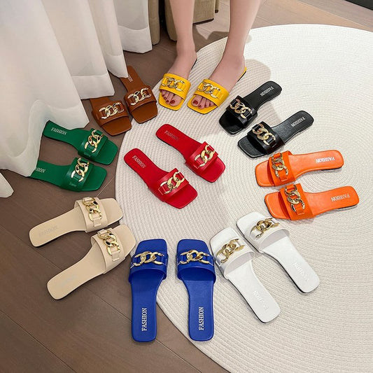 Women's Chain Open Toe Fashion Temperament Candy Sandals