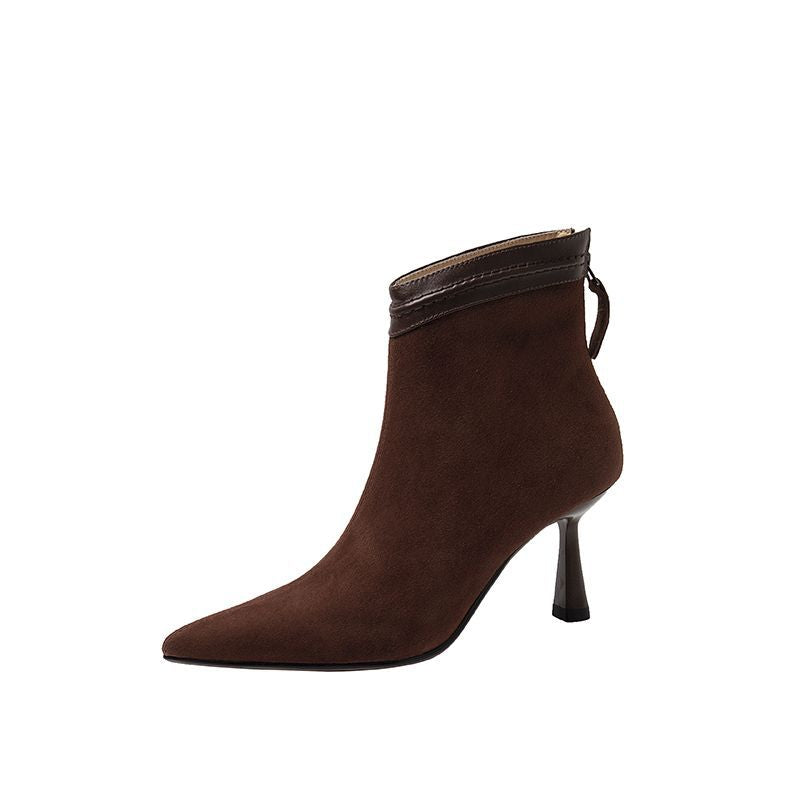 Women's & Men's Stiletto Ankle Vintage Matte Simple Graceful Women's Leather Boots