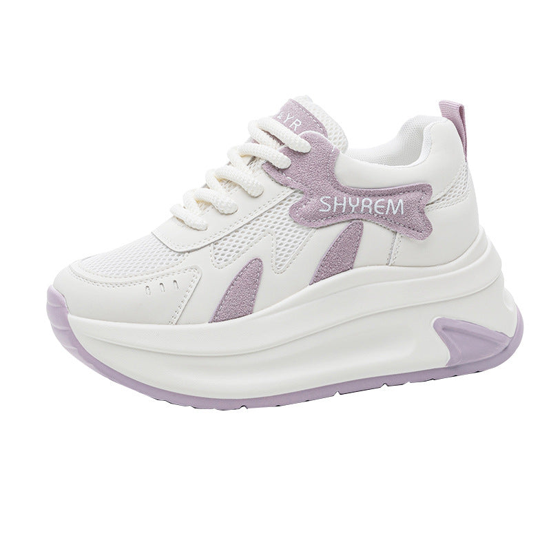 Platform White Good-looking Summer Mesh Increased Casual Shoes