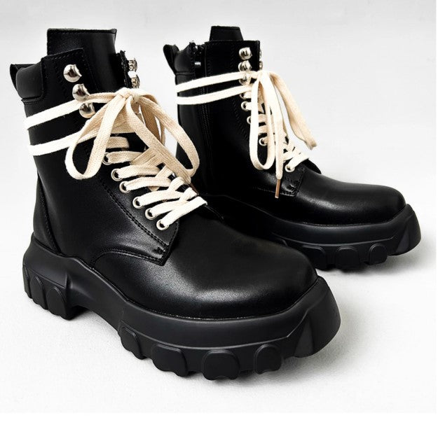 Men's Niche Cowhide Martin British Style Thick Boots