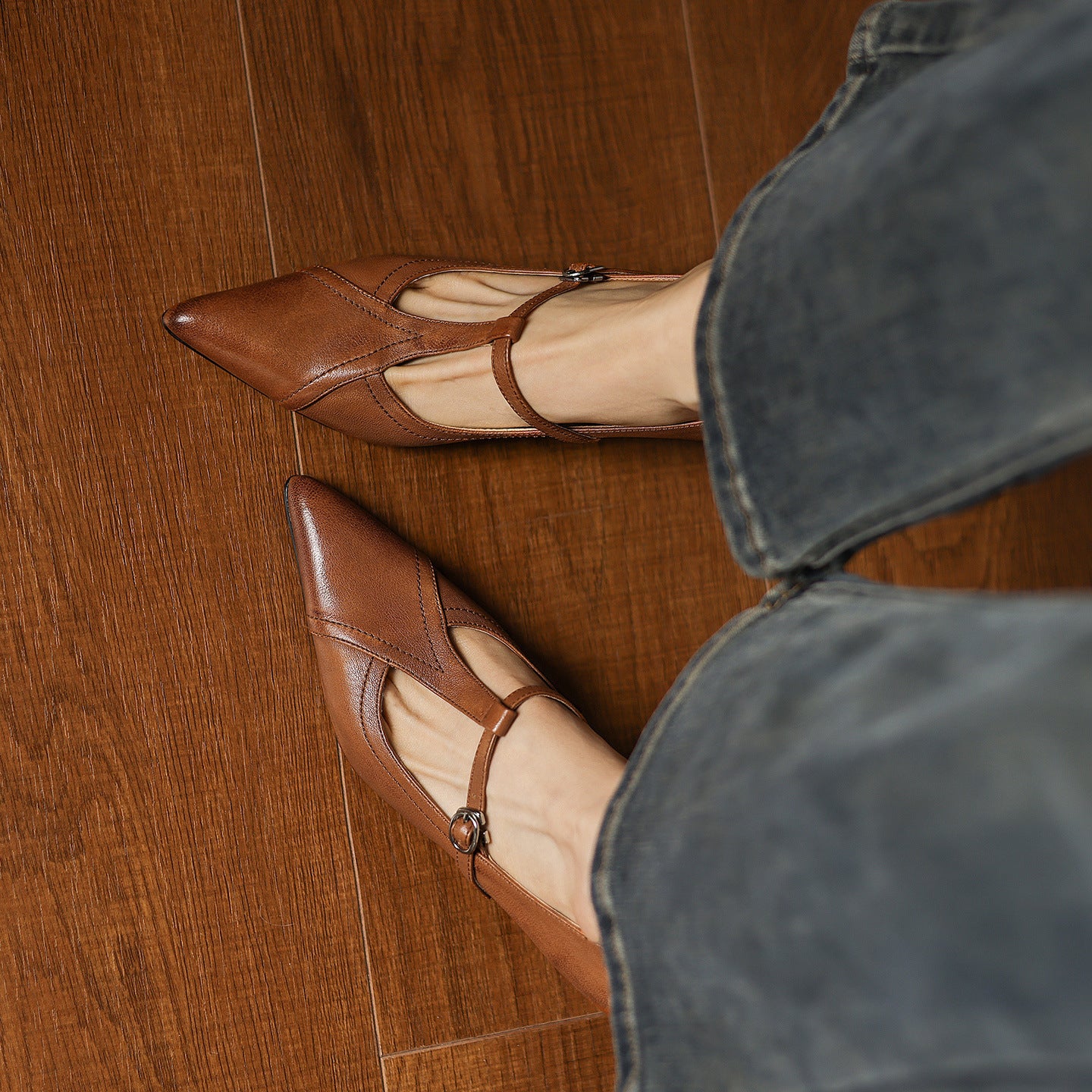 Women's Pointed Toe Low-cut Korean Style Strap Stiletto Women's Fashion Shoes