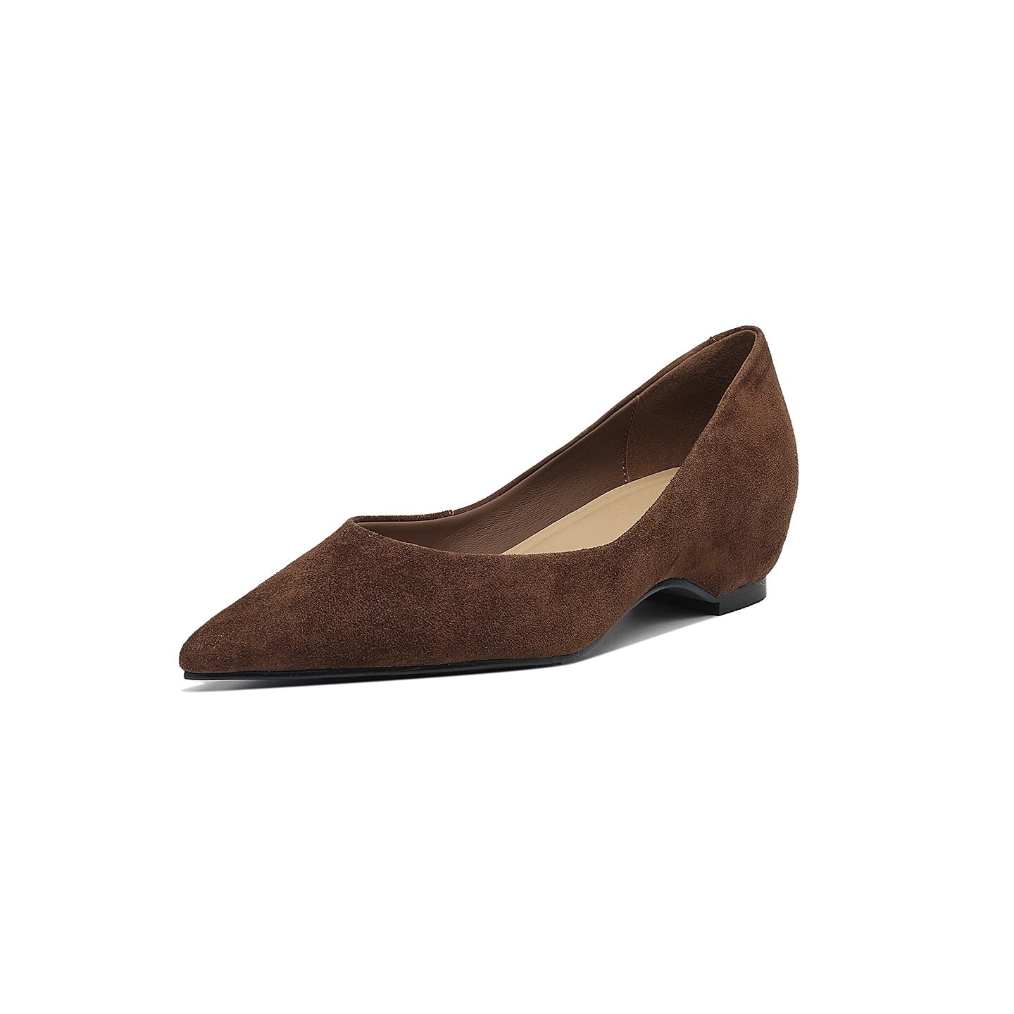 Women's Professional Commute Pointed Toe Pumps Sheep Split Cowhide Inner Height Leather Shoes