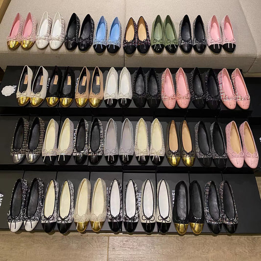 Women's Early Spring Classic Style Flat Pumps Round Head Shallow Mouth Women's Casual Shoes