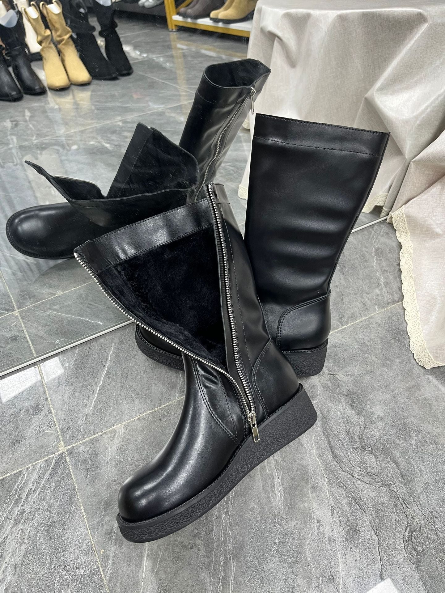 Cigarette Pants Tube Knight Female Chunky Heels