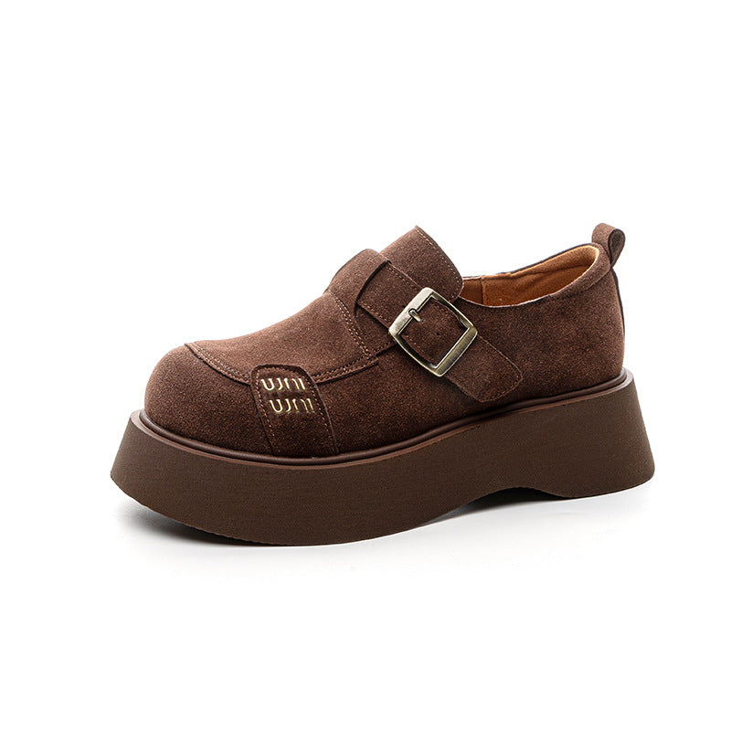 Women's Korean Thick Bottom Increased Big Head Slip-on Small Women's Casual Shoes