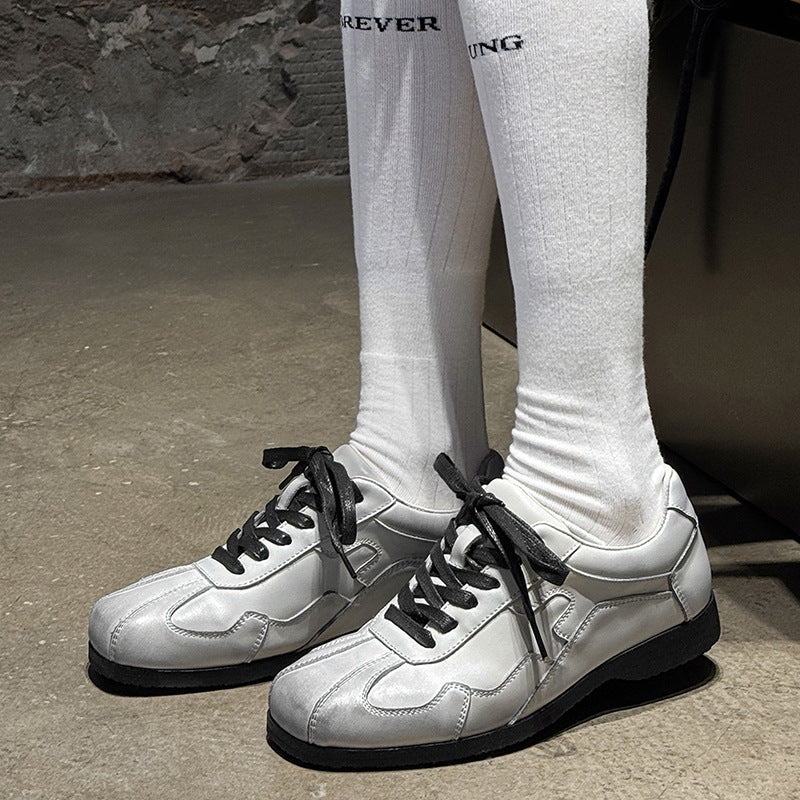 Women's Classic Commute German Training Soft Bottom Comfortable Lace Up White Men's Board Shoes