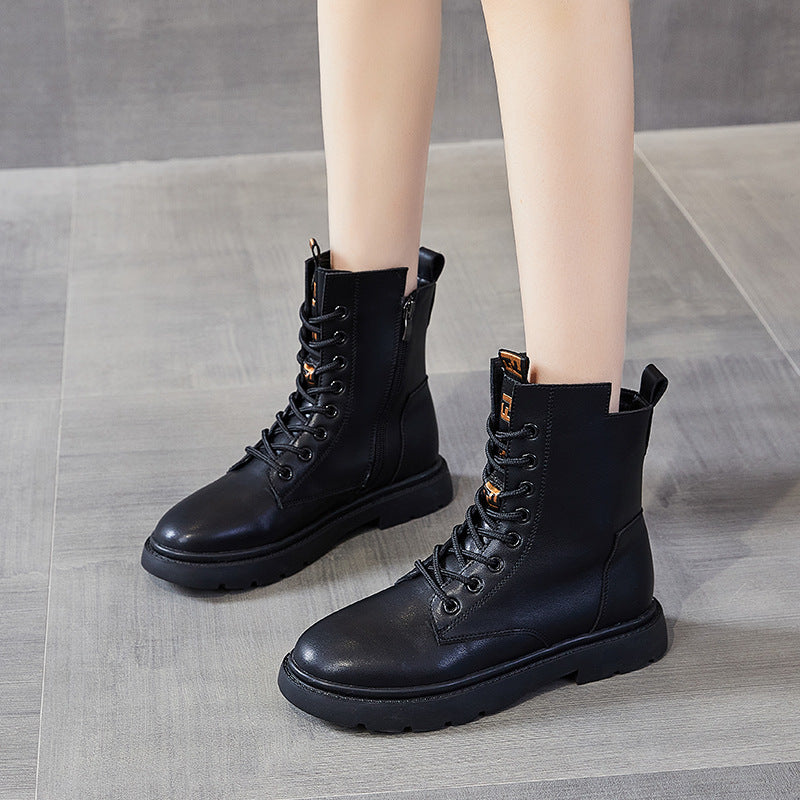 Women's Trendy Martin Fashionable Plus Size Women's Leather Boots
