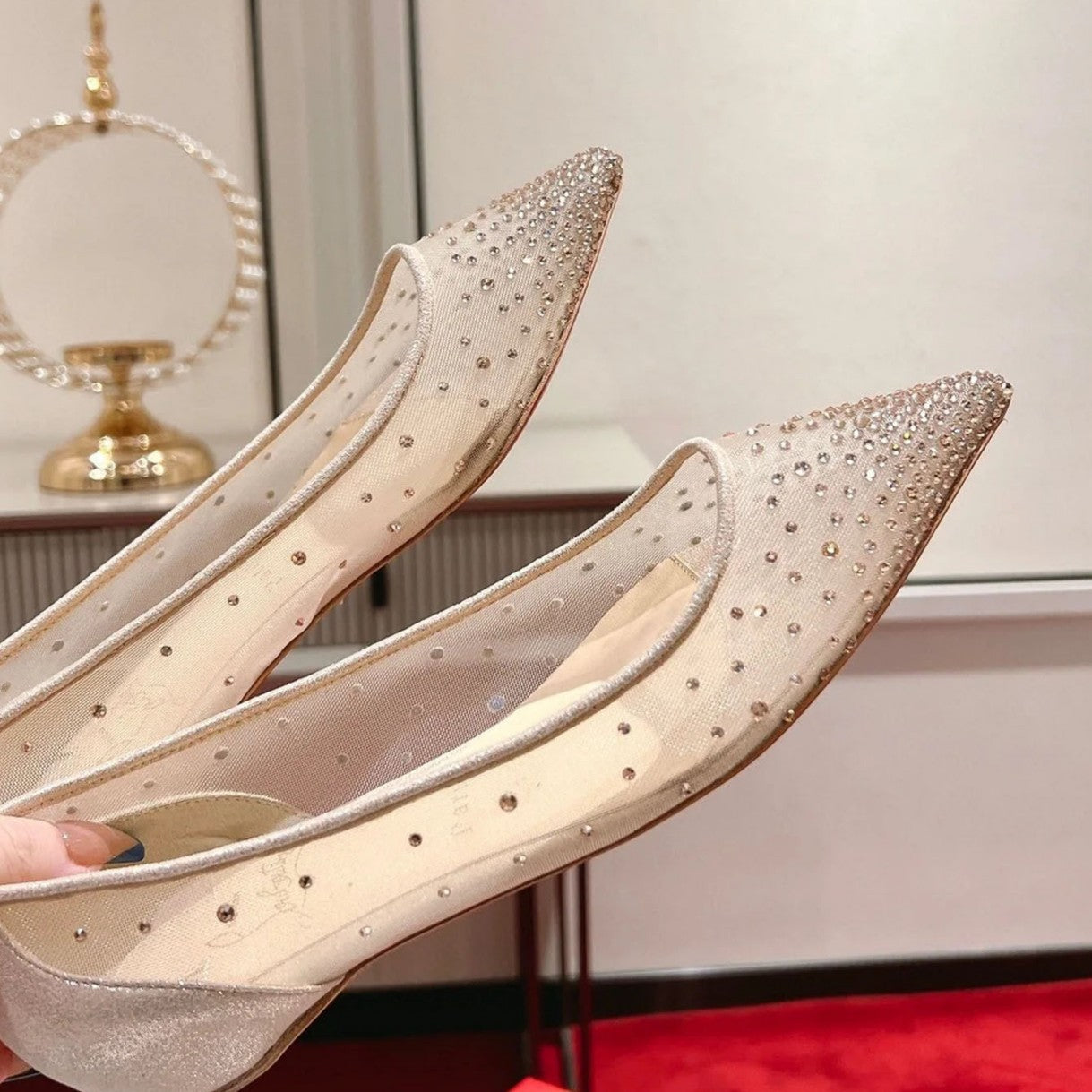 Women's Style Mesh Increased Rhinestone Wedding Breathable Women's Fashion Shoes