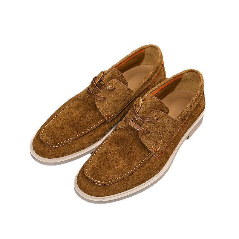 Men's Genuine Soft Bottom Boat Suede Breathable British Loafers/doug Shoes