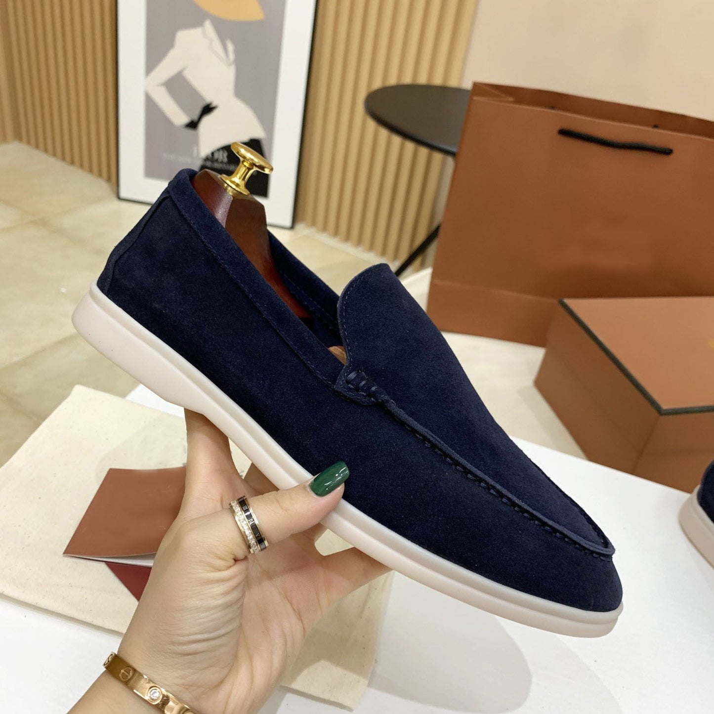 Women's & Men's High Slip-on Sheepskin Flat Large Size Loafers