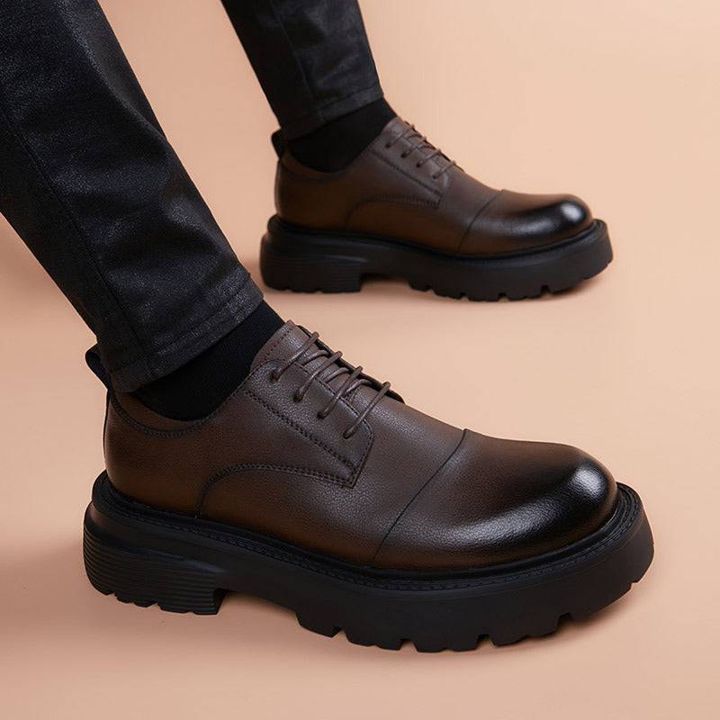 Men's Thick-soled Height Increasing Insole Business Formal Leather Shoes