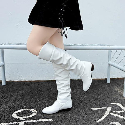 Women's Style Thin Spring Flat High Stretch Boots