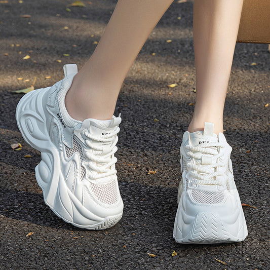 Women's Increasing Insole Dad Summer Voile Breathable Lightweight Gradient Sneakers