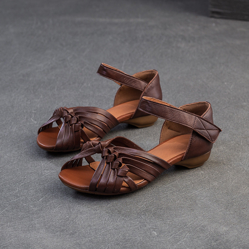 Women's Toe Hollow Hand-woven Affordable Luxury Fashion Flat Sandals