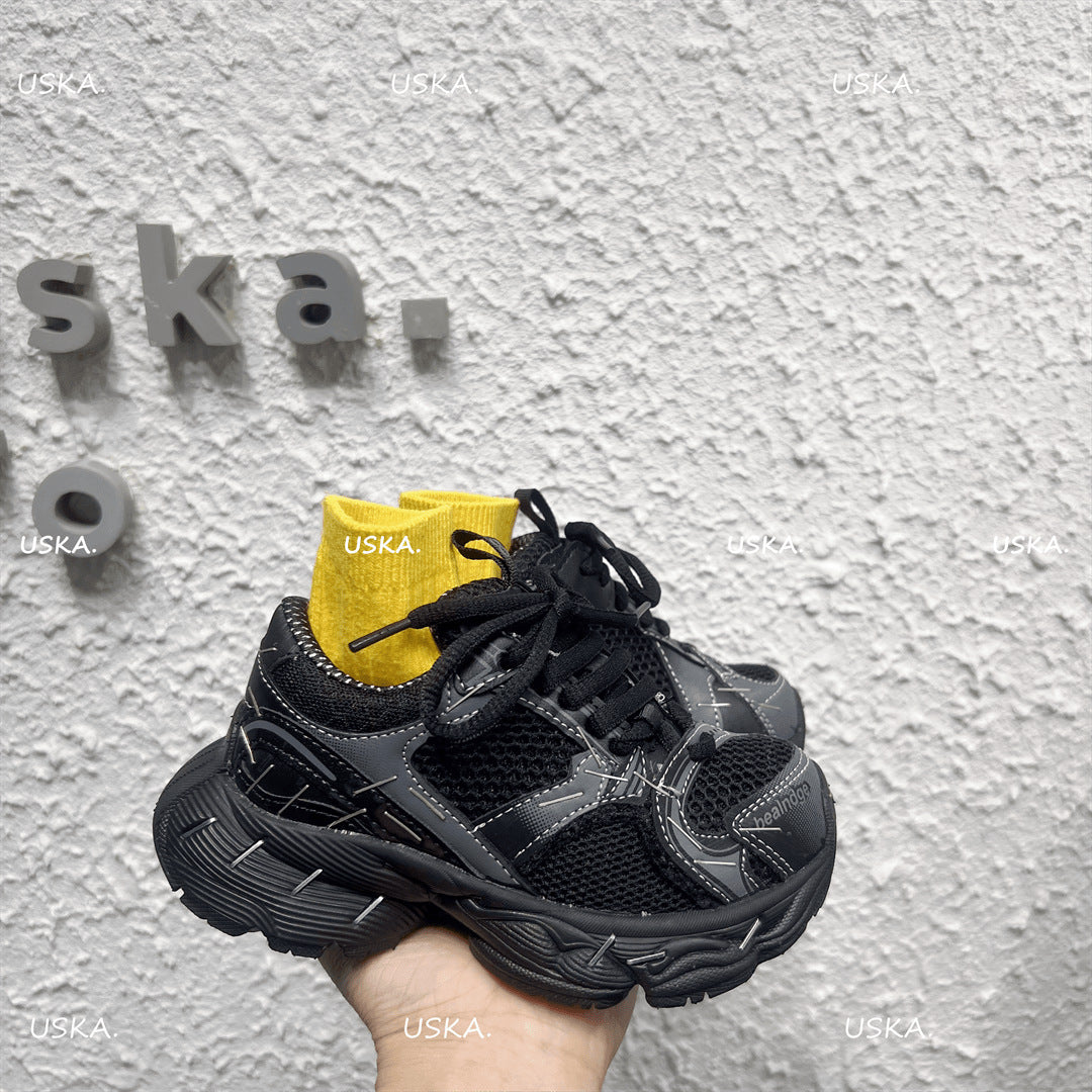 Children's Trendy Stapler Dad Lightweight Boys Distressed Children's Sports Shoes