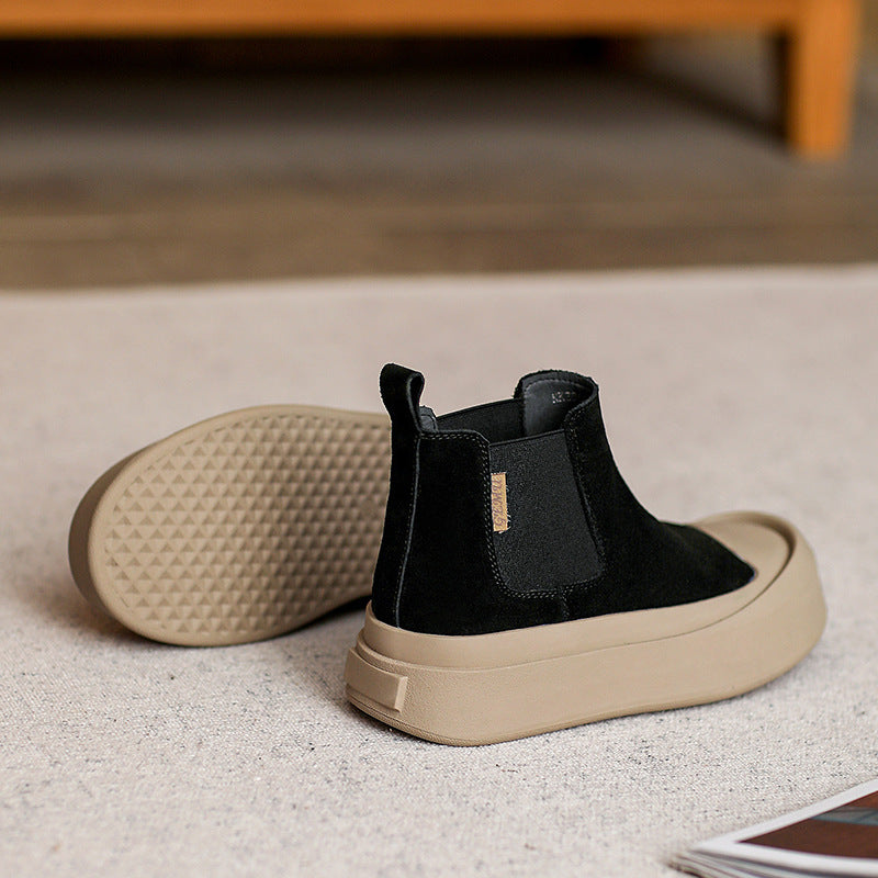 Retro Short Platform Chelsea British Style Boots