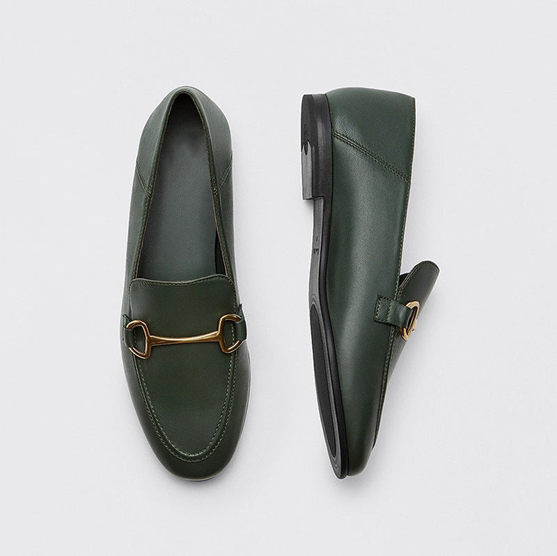 Women's Breathable Soft Buckle Slip-on Step-on Lazy Loafers