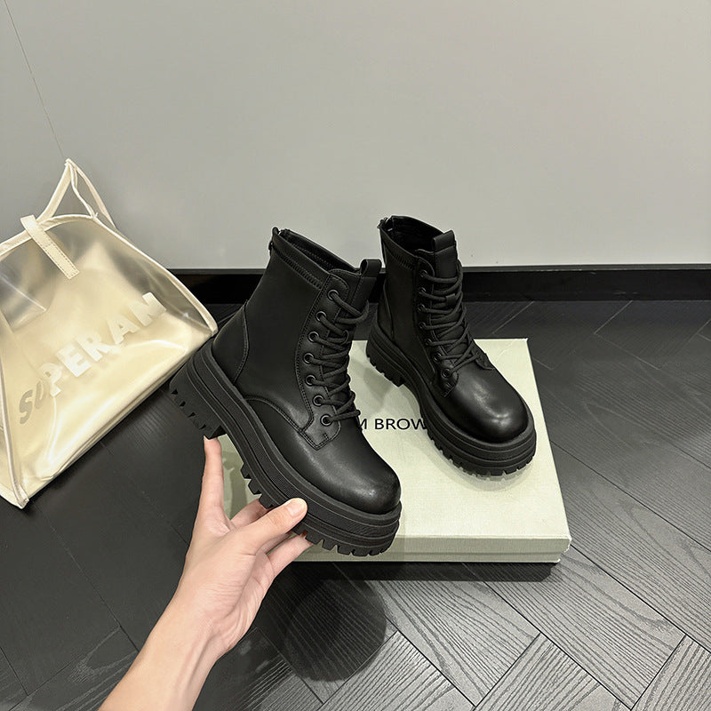 Women's Thick Bottom Rear Zipper Martin Autumn Boots
