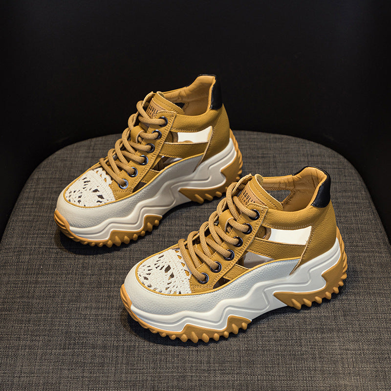Women's Summer Fashion Retro Lightweight Height Increasing Women's Casual Shoes