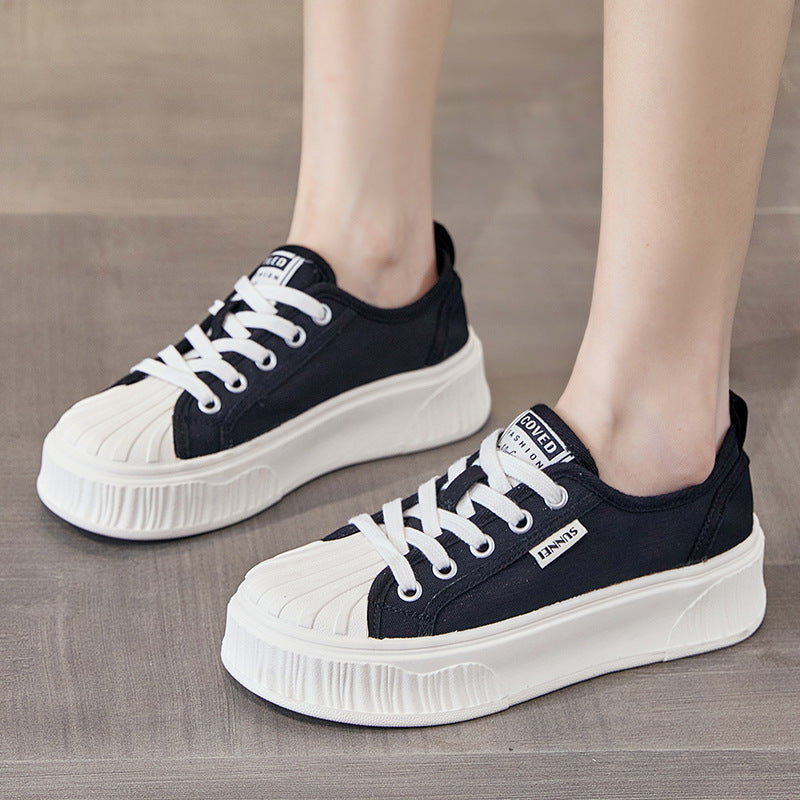 Women's Summer Breathable Shell Head White Mesh Casual Shoes