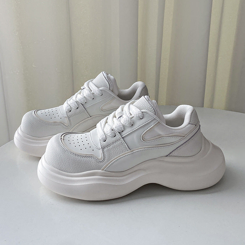 Women's White Korean Fashionable Reflective Platform Show Feet Women's Sports Shoes