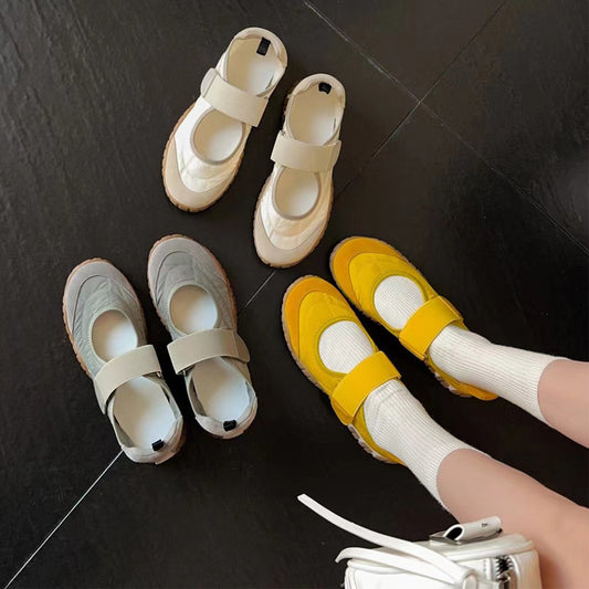 Women's Niche French Retro Velcro Outdoor Ballet Platform Mary Jane Fashion Women's Casual Shoes