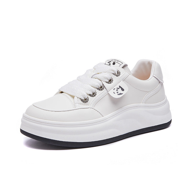 Women's Platform White Autumn Height Increasing Bread Casual Shoes
