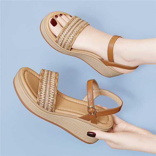Women's Platform Wedge Summer Fairy Style Sequined Sandals