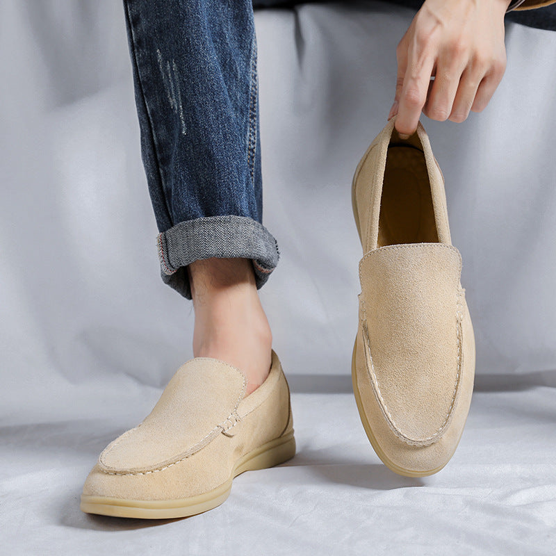 Men's Suede Trendy Outdoor Versatile Green Slip-on Loafers/doug Shoes