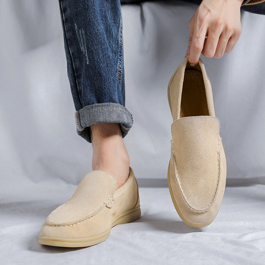Men's Suede Trendy Outdoor Versatile Green Slip-on Loafers/doug Shoes
