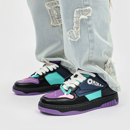 Arcade National Fashion Board Video Game Pixel Versatile Bread Soft Men's Casual Leather Shoes