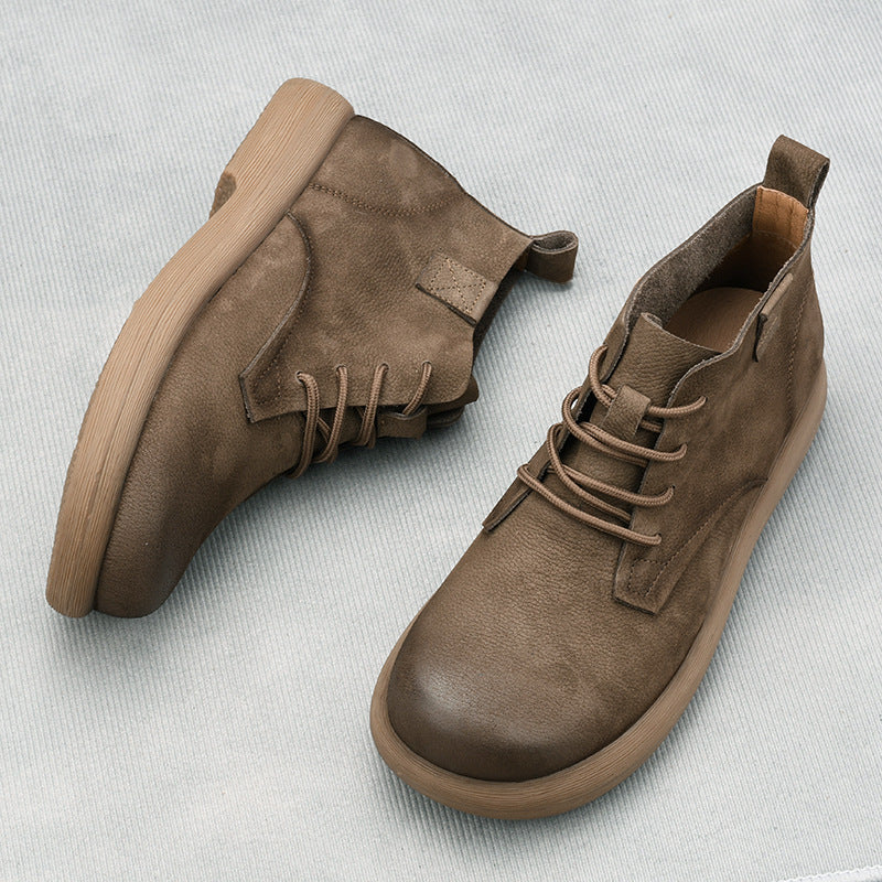 Men's Top Layer Cowhide Martin Soft Bottom Boots