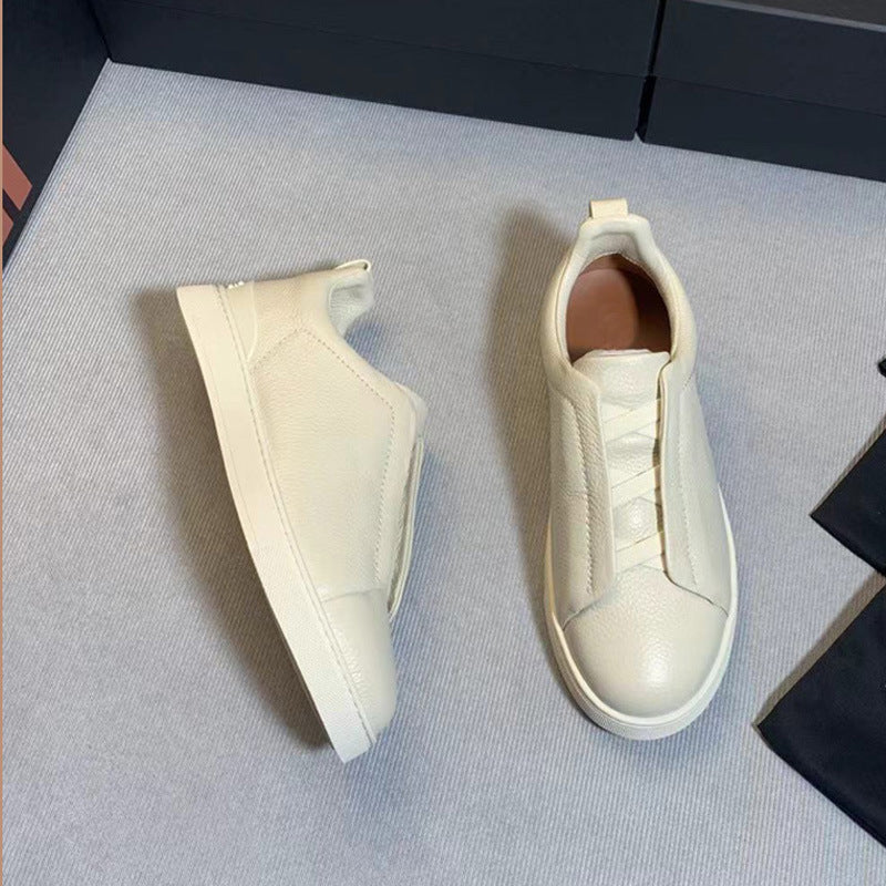Men's Jea Cowhide Classic Lychee Pattern Deerskin Men's Business Leather Shoes