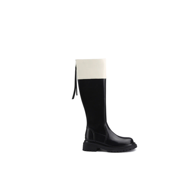 Fashion Round Head Thick Bottom Long Boots