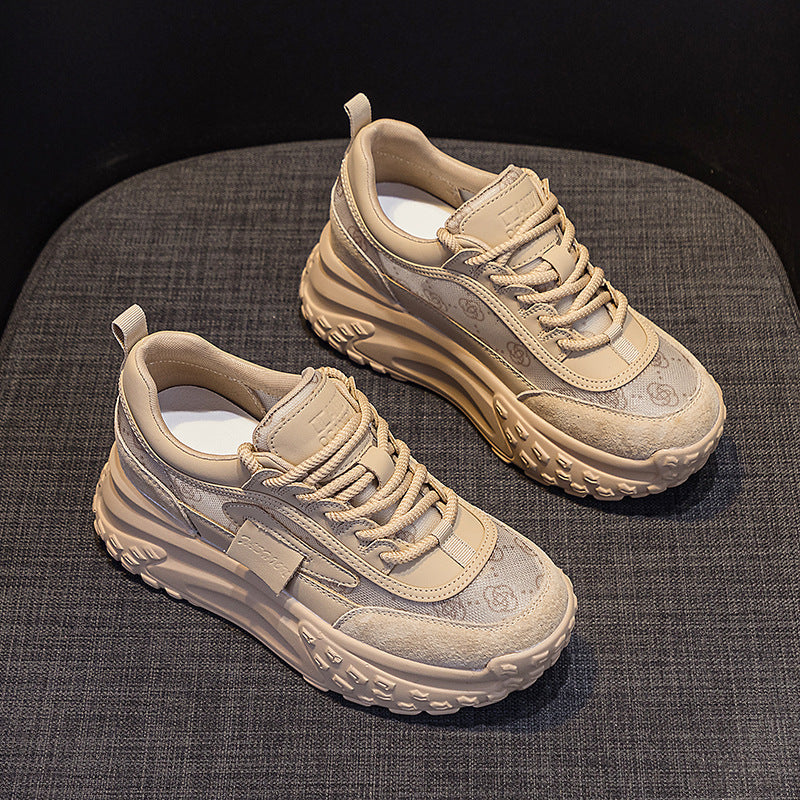 Women's Autumn French Round Head Thick Bottom Height Increasing Fashion Sports Women's Casual Shoes