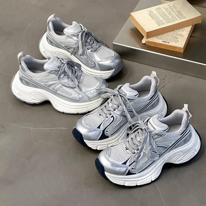 Women's Thick-soled For Elevator Wild Dad Women's Sports Shoes