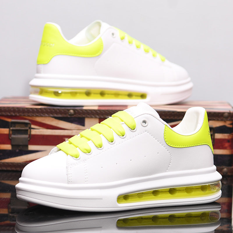 Men's White Height Increasing Genuine Fashion Breathable Sneakers