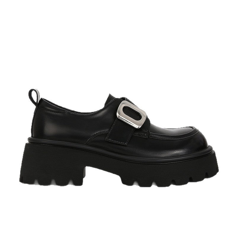 Genuine Platform Muffin College Style One Pedal Female British Vintage Loafers