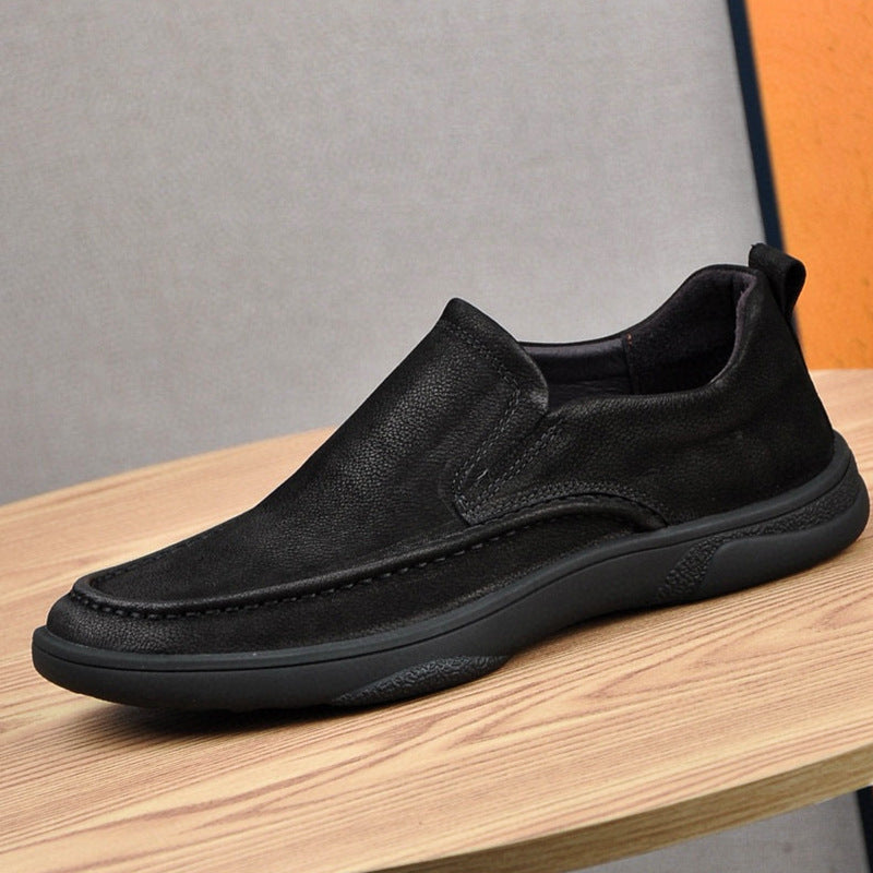 Men's Genuine England Style Soft Surface Bottom Slip-on Top Layer Men's Casual Shoes