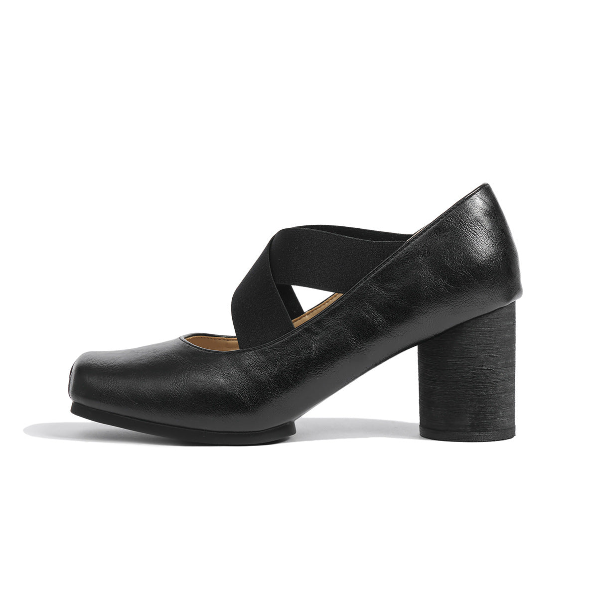 Jane Pumps French Retro Cross Strap Square Toe Women's Shoes
