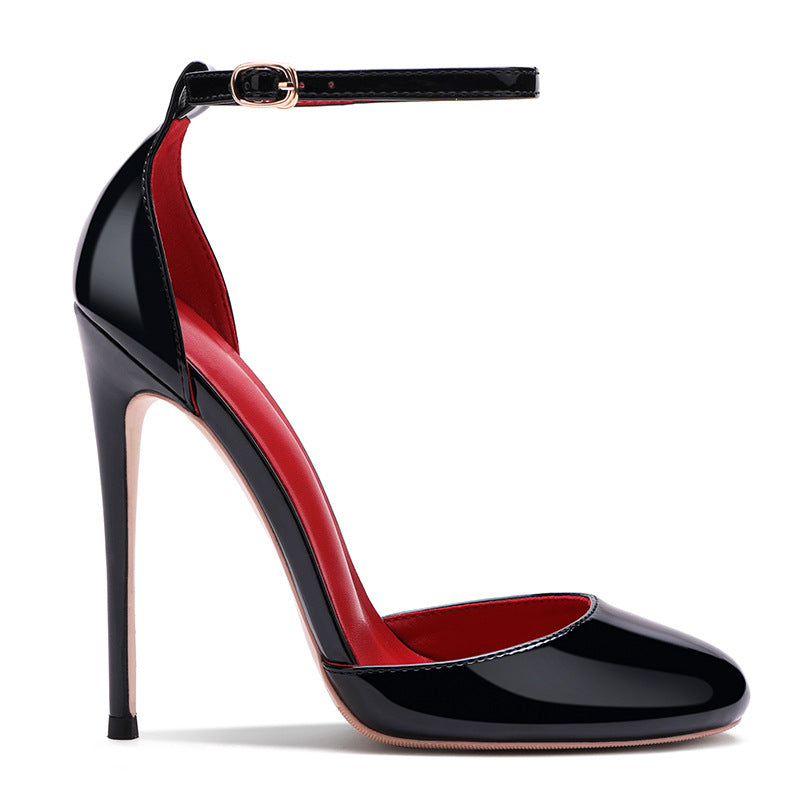 Comfortable Round Toe Stiletto Hollow Closed High Heeled Sandals