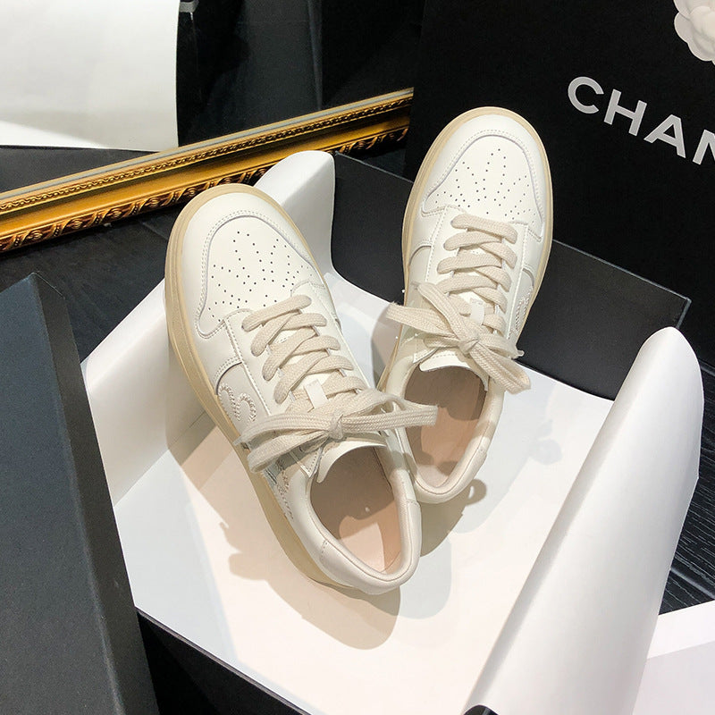 Women's Toe Platform White Sports Small Daisy Casual Shoes